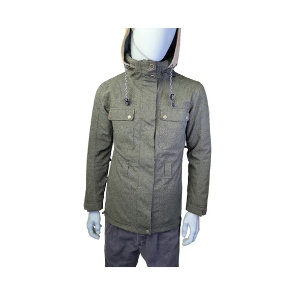 Ride Cappel Olive Green Snowboard Jacket w/ Zip-Stow Hood + Snowskirt, Small - Picture 2 of 13